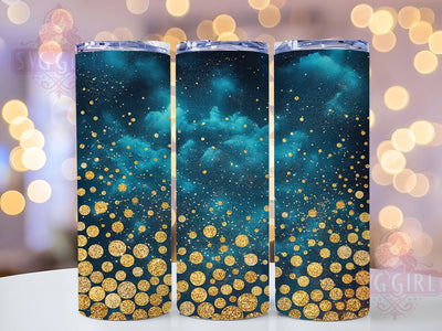 Royal Blue Gold Glitter 20oz Tumbler, Gold Glitter Tumbler, Glitter Tumbler Wrap, 20oz Tumbler Design, Blue and Gold Tumbler, Sublimation Glitter Tumbler, Elegant Tumbler Wrap Sublimation SvggirlplusArt 