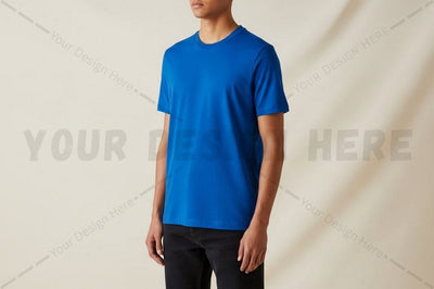 Royal blue men's t-shirt Mock Up Photo Regulrcrative 