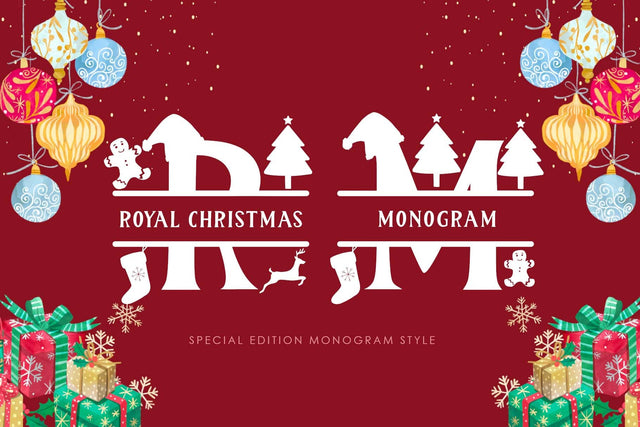 Royal Christmas Monogram Font Prasetya Letter 