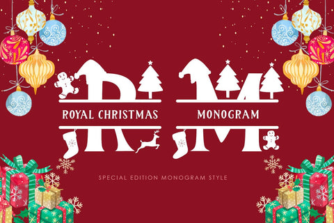Royal Christmas Monogram Font Prasetya Letter 
