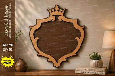 Royal Crown Frame laser Cut svg Cutting file SVG Regulrcrative 