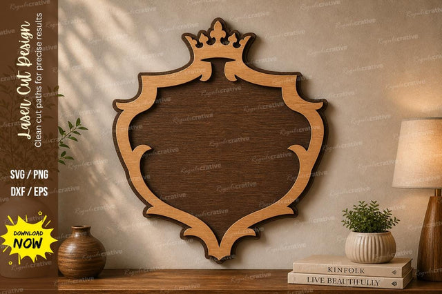 Royal Crown Frame laser Cut svg Cutting file SVG Regulrcrative 