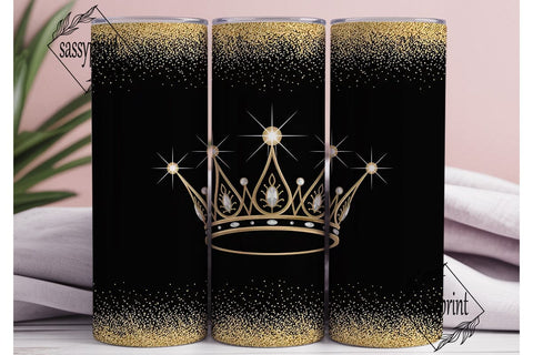 Royal Crown Glitter 20oz Tumbler Design Sublimation sassyprint 