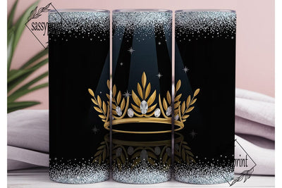 Royal Crown Glitter 20oz Tumbler Design Sublimation sassyprint 