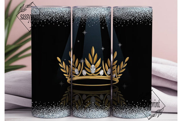 Royal Crown Glitter 20oz Tumbler Design Sublimation sassyprint 