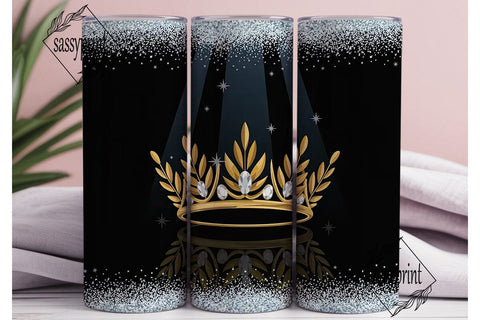 Royal Crown Glitter 20oz Tumbler Design Sublimation sassyprint 