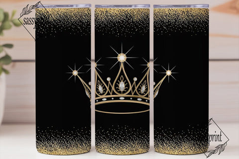 Royal Crown Glitter 20oz Tumbler Design Sublimation sassyprint 