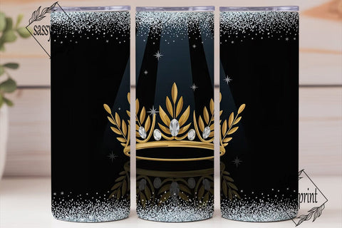 Royal Crown Glitter 20oz Tumbler Design Sublimation sassyprint 