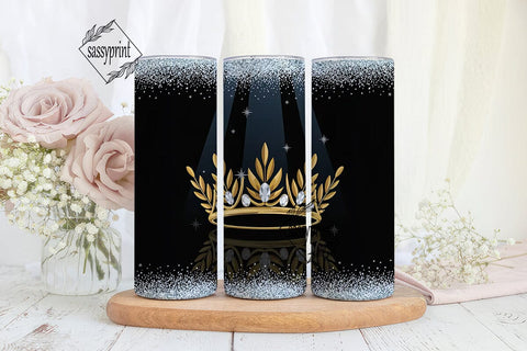 Royal Crown Glitter 20oz Tumbler Design Sublimation sassyprint 