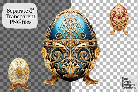 Royal Faberge Eggs PNG Clipart | Easter Sublimation Fine Purple Elephant Creations 
