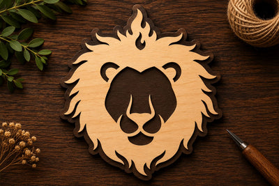 Royal Lion Emblem Laser Cut Svg File Design SVG Regulrcrative 