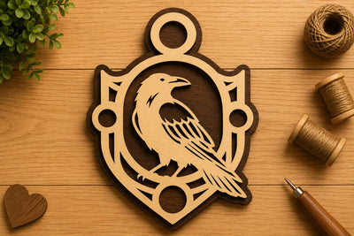 Royal Raven Frame Laser Cut Svg File Design SVG Regulrcrative 