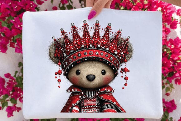 Royal Red Crown Teddy Bear Sublimation SVGArt 