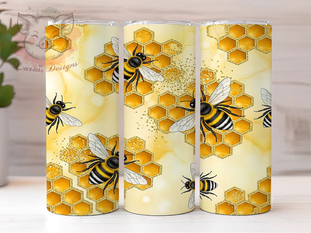 Royal Sparkle Queen Bee Tumbler, Glitter Honeycomb Gift, Queen Bee Design, Elegant Bee Cup, Royal Honey Present, Glamorous Bee Gift, Sublimation Template Sublimation Lara' s Designs 