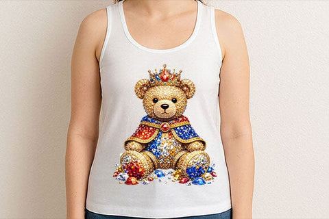 Royal Teddy Bear PNG Luxury Crown Bear Sublimation Design SVG BillahCrafts 