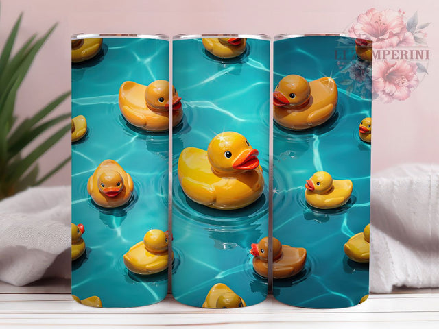 Rubber Duck Pool Party 20oz Tumbler, Pool Party, Sunny Ducks, Cute Duck, Summer Theme, Skinny Tumbler, Sublimation PNG Sublimation Li Zamperini 