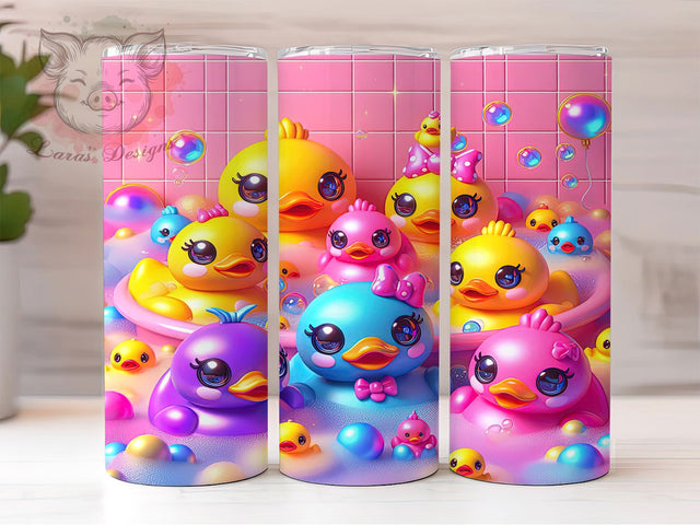 Rubber Ducky Playful Bath Tumbler, 20oz Tumbler Wrap, Cute Duck Tumbler, Fun Tumbler Design, Duck Tumbler, Playful Tumbler, Bath Time Tumbler Sublimation Lara' s Designs 