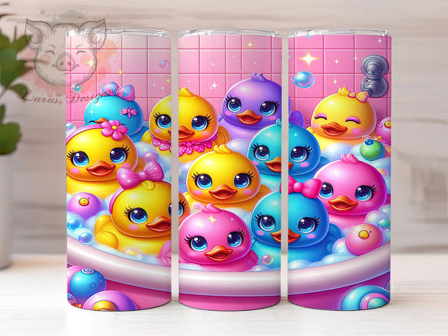 Rubber Ducky Playful Bath Tumbler, 20oz Tumbler Wrap, Cute Duck Tumbler, Fun Tumbler Design, Duck Tumbler, Playful Tumbler, Bath Time Tumbler Sublimation Lara' s Designs 