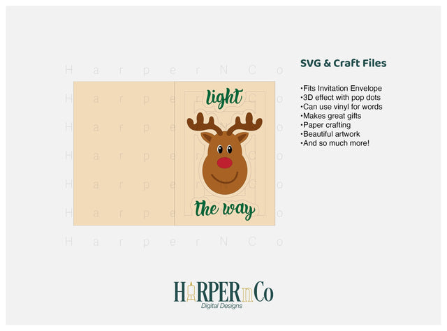Rudolf Greeting Card SVG PNG Cut EPS File SVG HarperNCo 