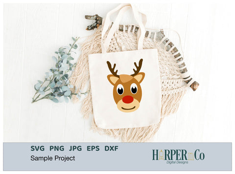 Rudolf Red Nosed Reindeer SVG PNG Cut EPS File SVG HarperNCo 