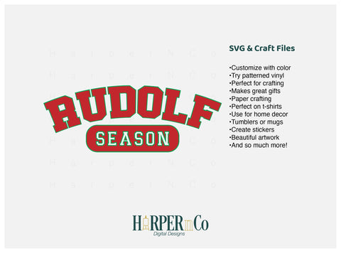 Rudolf Season SVG PNG Cut EPS File SVG HarperNCo 