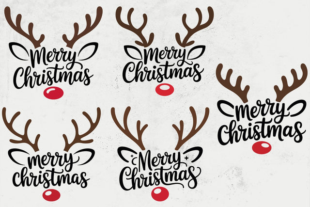 Rudolph Merry Christmas Svg, Merry Christmas Svg, Reindeer Antlers Svg, Reindeer Face Svg, Rudolph Svg SVG DesignDestine 
