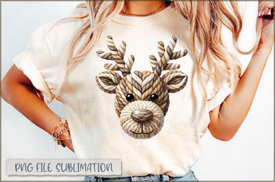 Rudolph PNG, Faux Yarn Christmas PNG Sublimation Shetara Begum 