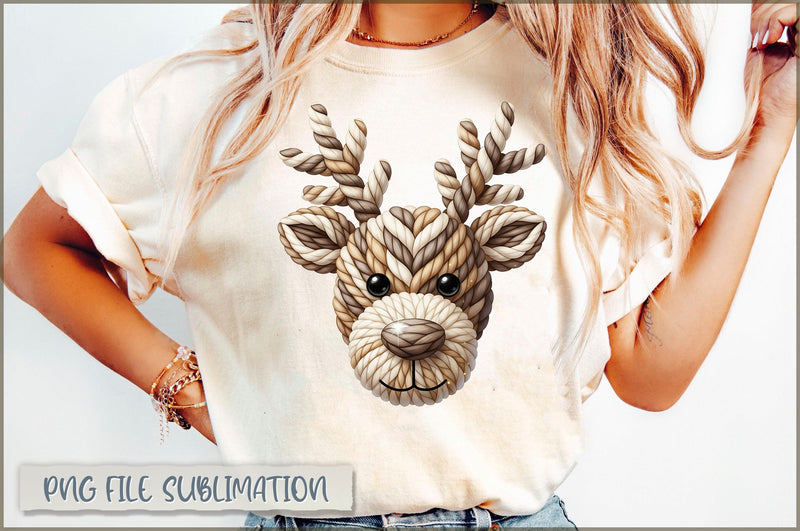 Rudolph PNG, Faux Yarn Christmas PNG Sublimation Shetara Begum 
