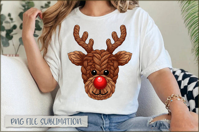 Rudolph PNG, Faux Yarn Christmas PNG Sublimation Shetara Begum 