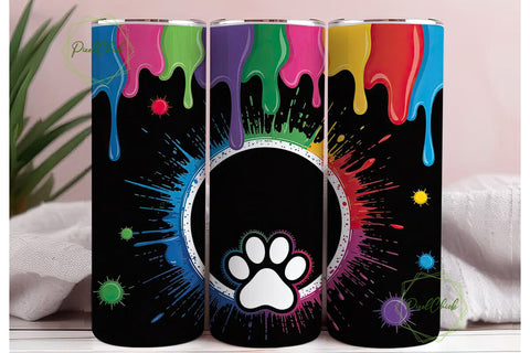 Ruff Day Paint Splatter Tumbler Wrap Sublimation PixelChick 