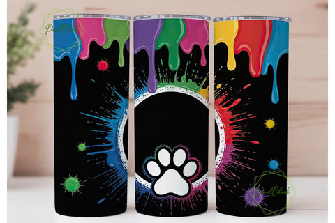 Ruff Day Paint Splatter Tumbler Wrap Sublimation PixelChick 