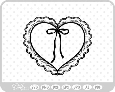Ruffle Frilly Heart Frame Border SVG DottieDigitals 