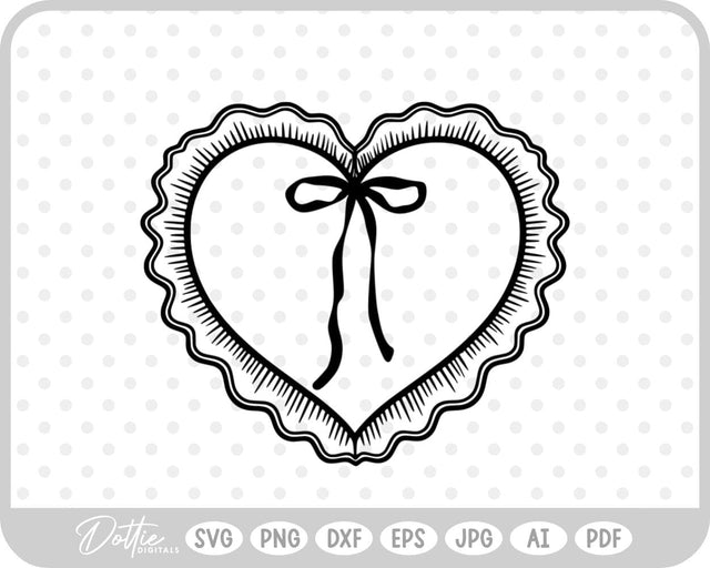 Ruffle Frilly Heart Frame Border SVG DottieDigitals 