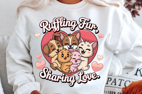 Ruffling fur sharing love Sublimation Design Sublimation Regulrcrative 