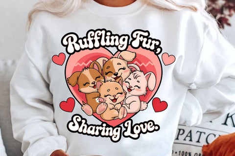 Ruffling fur sharing love Sublimation Design Sublimation Regulrcrative 