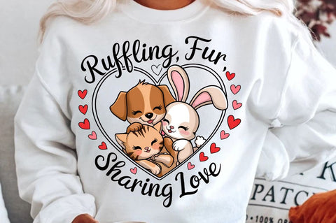 Ruffling fur sharing love Sublimation Design Sublimation Regulrcrative 