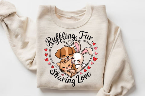 Ruffling fur sharing love Sublimation Design Sublimation Regulrcrative 