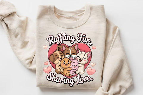 Ruffling fur sharing love Sublimation Design Sublimation Regulrcrative 