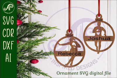 rugby player Christmas Ornament SVG laser cut SVG APInspireddesigns 