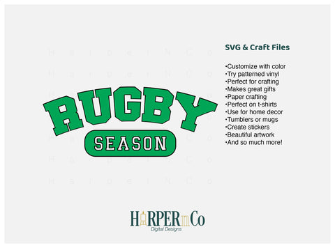 Rugby Season Laser SVG EPS Cut File SVG HarperNCo 