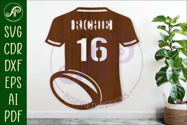 Rugby shirt name sign svg laser cut file SVG APInspireddesigns 