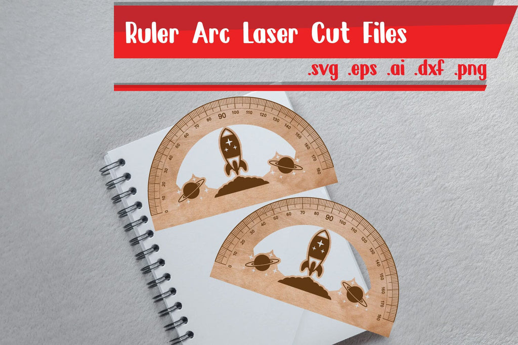 Ruler Arch - Ruler Protactor - Wooden Ruler - So Fontsy