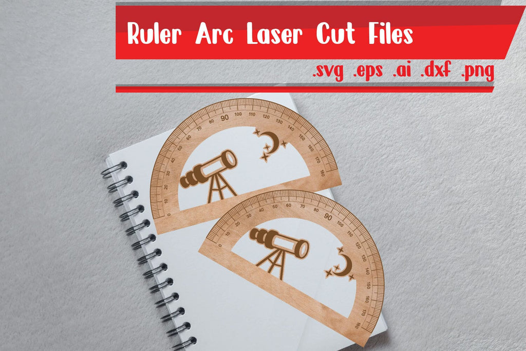 Ruler Arch - Ruler Protactor - Wooden Ruler - So Fontsy