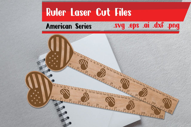 Ruler Laser Cut - America Series SVG zafrans studio 