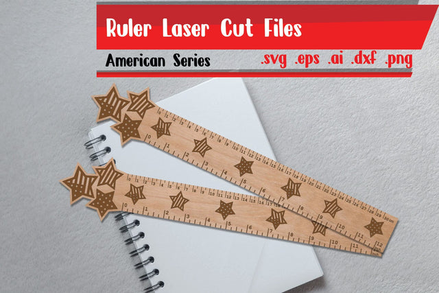 Ruler Laser Cut - America Series SVG zafrans studio 