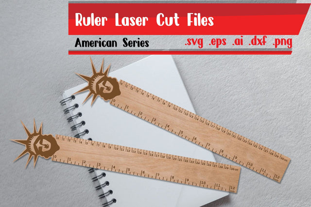 Ruler Laser Cut - America Series SVG zafrans studio 