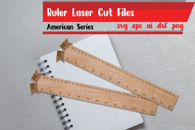 Ruler Laser Cut - America Series SVG zafrans studio 