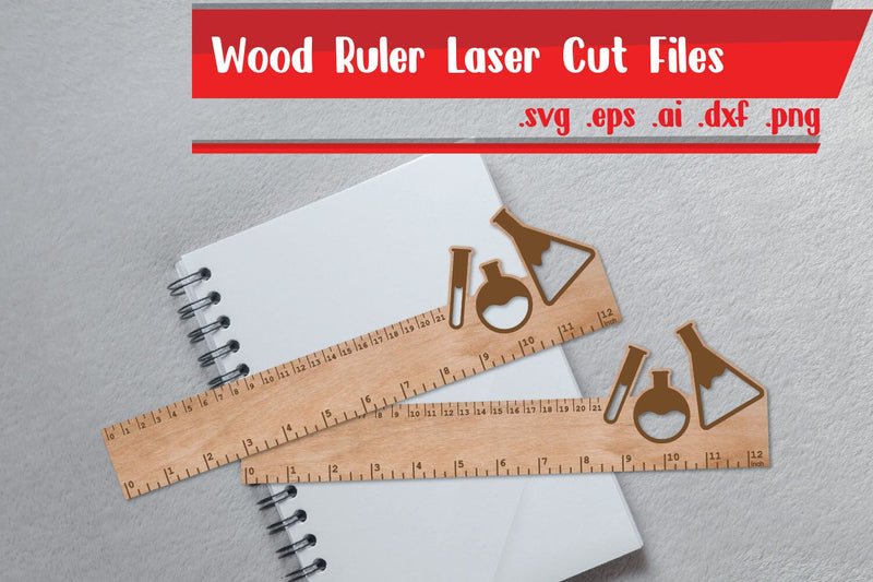 Ruler Laser Cut - Wooden Ruler SVG zafrans studio 