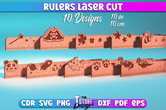 Rulers Laser Cut Design | Rulers SVG Design | CNC Files SVG The T Store Design 