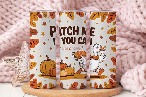 Running Duck Fall Tumbler Wrap Sublimation DesignSVG 